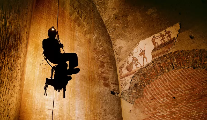 Il Campo Marzio dell' Antica Roma: Interior view of the Cavern of the Acqua  Virgo