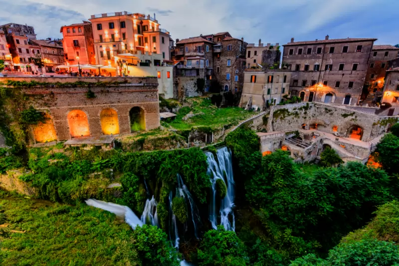 Villa Gregoriana waterfalls and woods in Tivoli Wanted in Rome