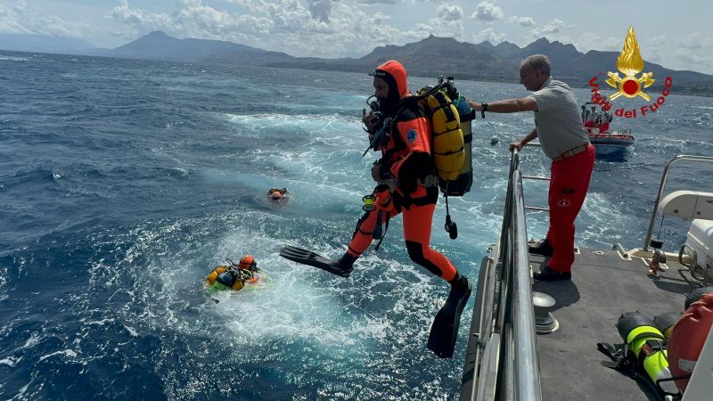 Search continues for six people missing in Sicily yacht sinking